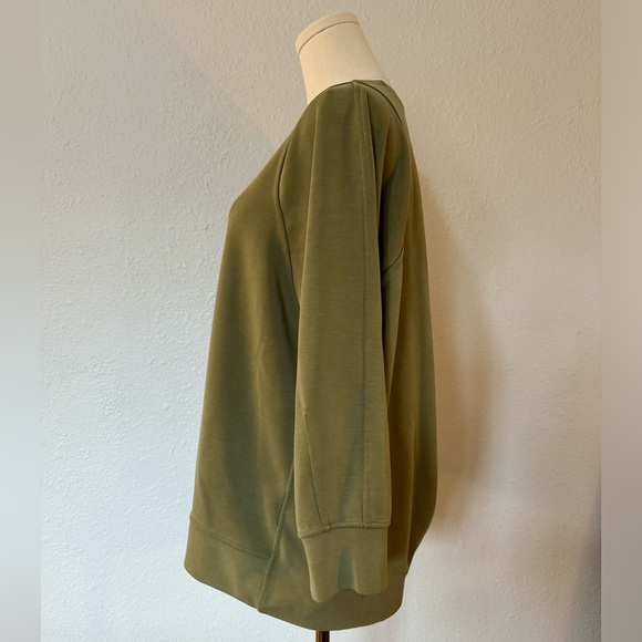 Lululemon Draped Back Crew Sweatshirt Bronze Green size 10 - Picture 5 of 12